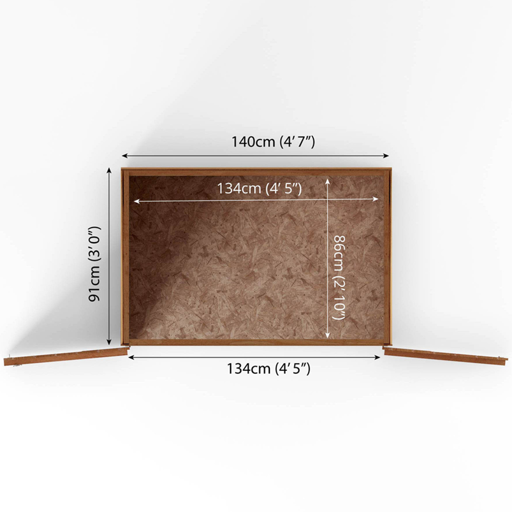 Mercia 3 x 5ft Double Door Overlap Pent Tool Storage Shed Image 9