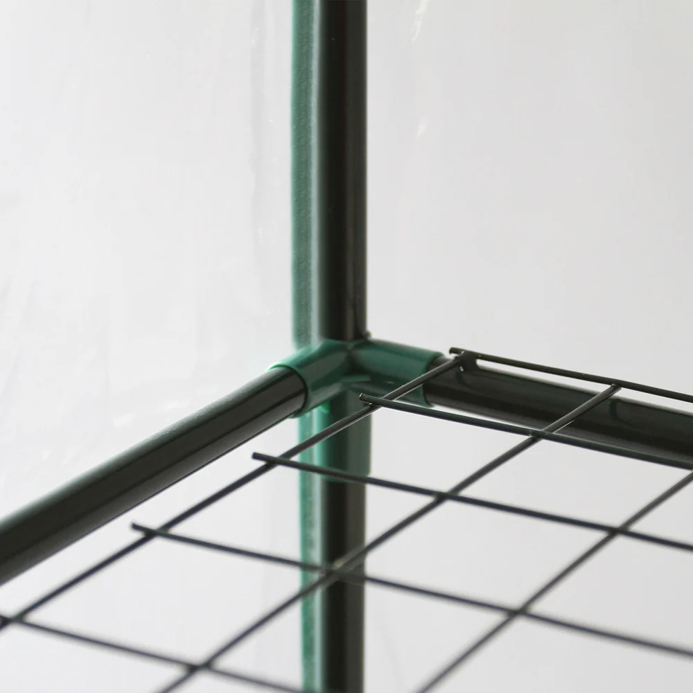 MonsterShop 4 Tier Mini Greenhouse with Plastic Cover Image 5