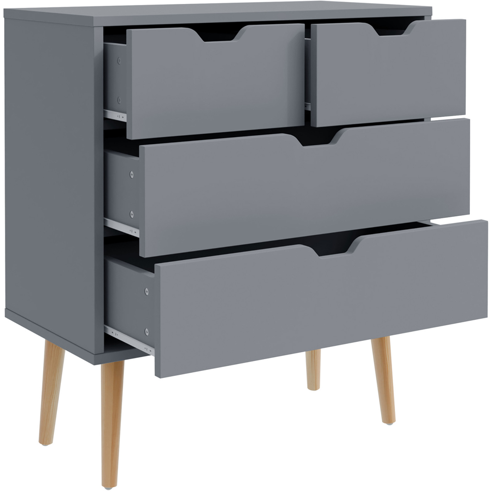 GFW Nyborg 4 Drawer Dark Grey Chest of Drawers Image 4