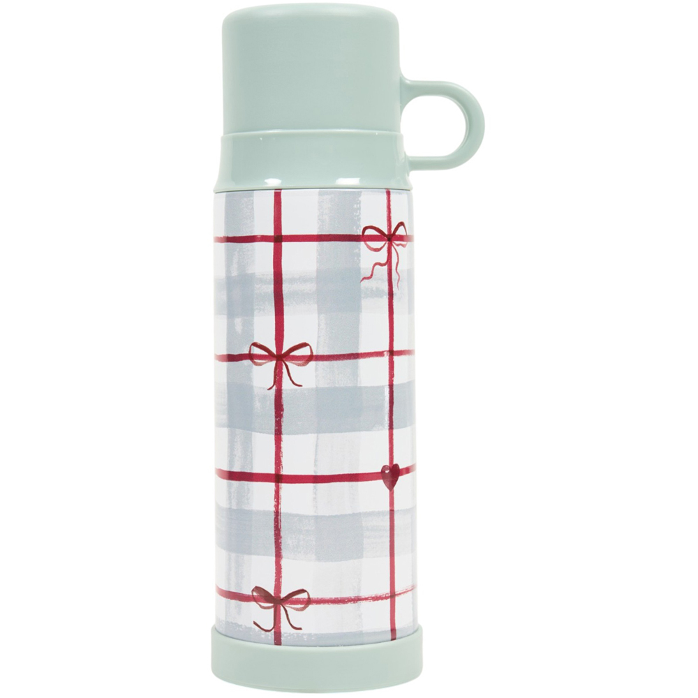 Tartan and Bows Stainless Steel Vacuum Retro Flask Image 3