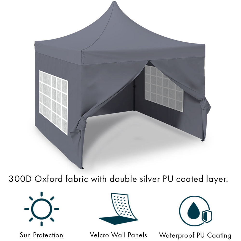 Jack Stonehouse 2 x 2m Dark Grey Pop Up Gazebo Image 9