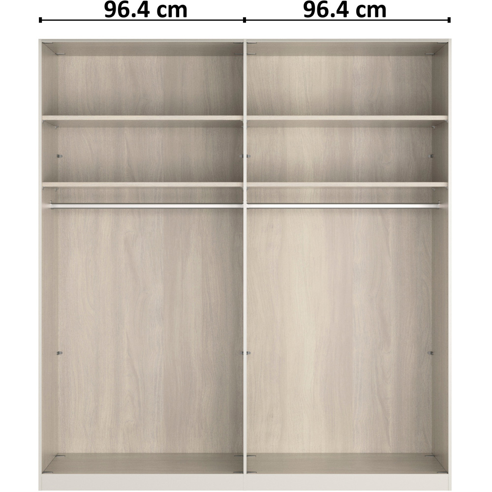 Homebase Kube Pebble Grey 2 Sliding Door Wardrobe with Mirror Image 5
