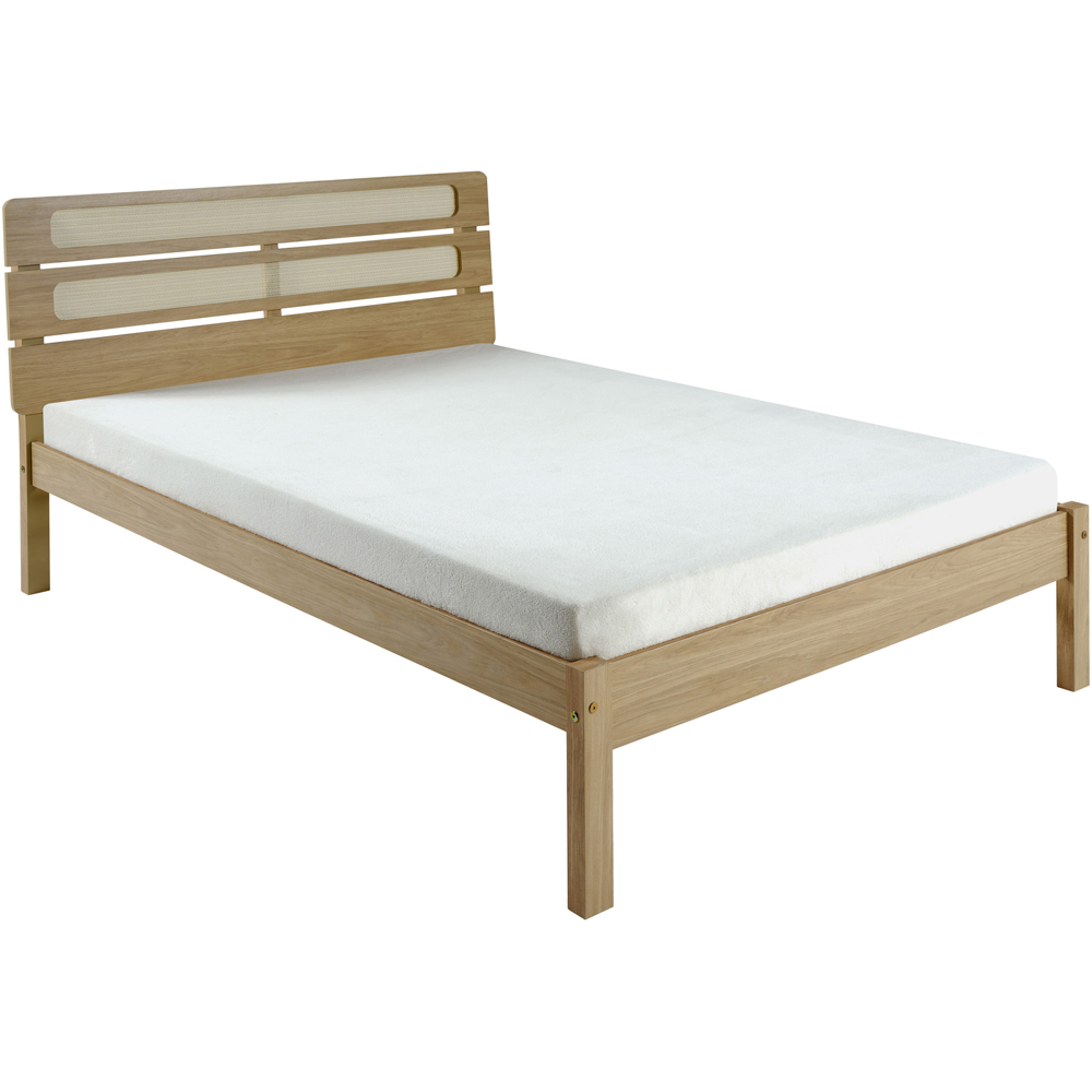 Seconique Santana Double Light Oak and Rattan Effect Bed Image 2
