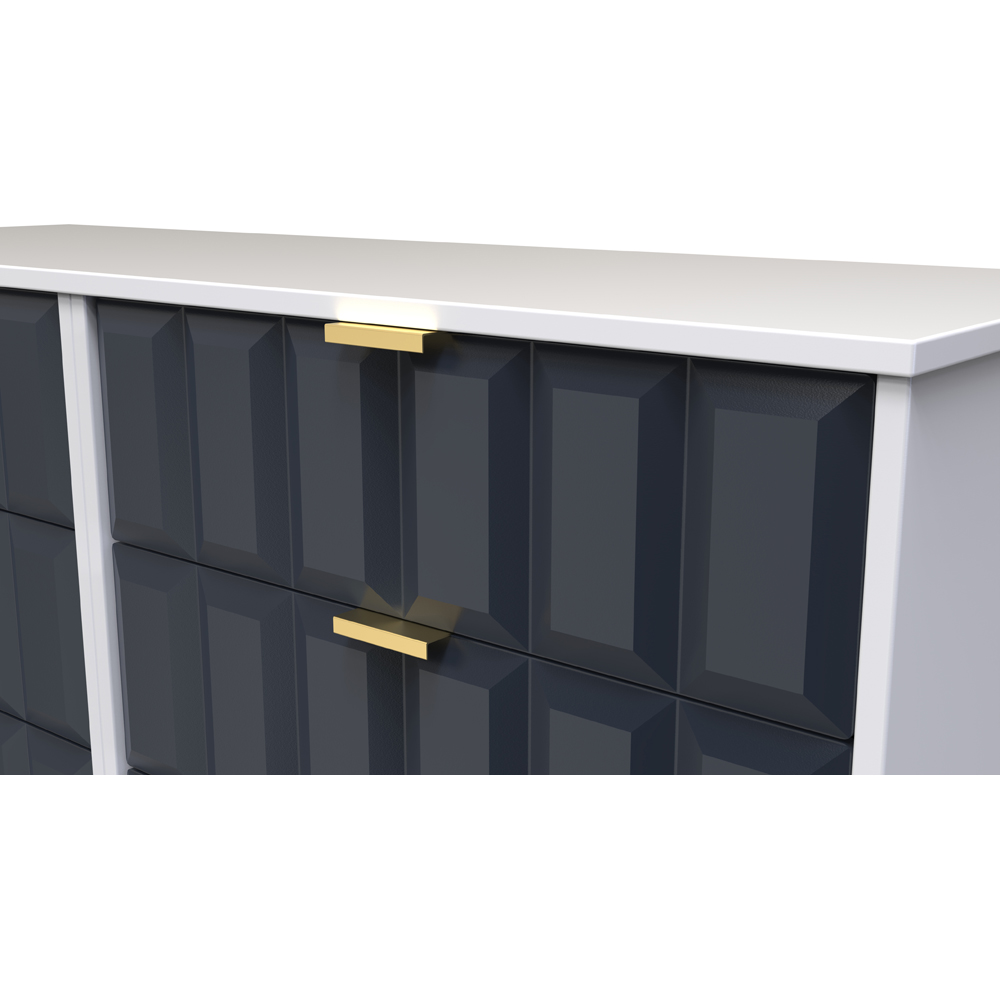 Crowndale Cube 6 Drawer Matt Indigo and White Chest of Drawers Ready Assembled Image 5