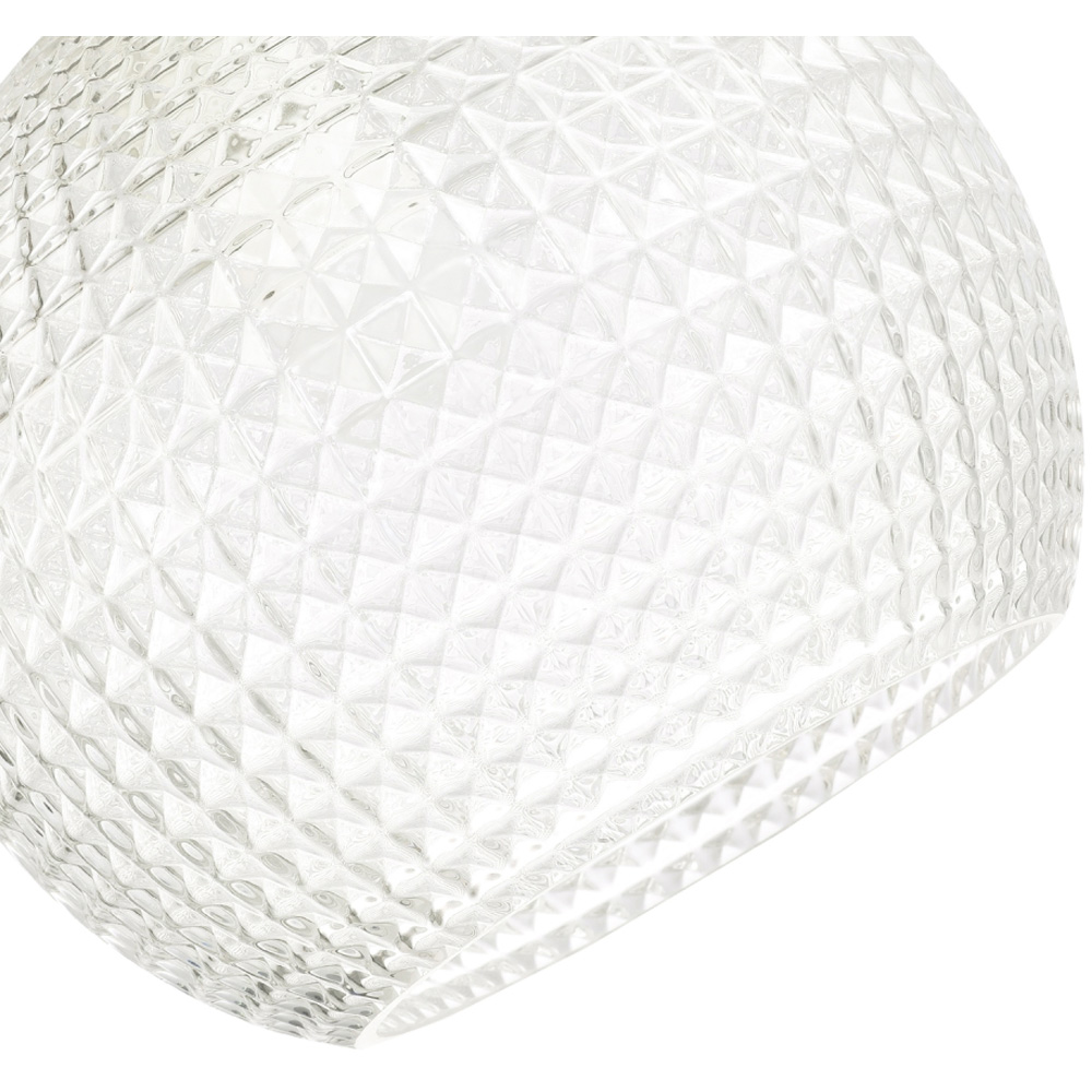 Happy Homewares Spherical Clear Glass Square Diamond Ridges Pendant Shade Image 6