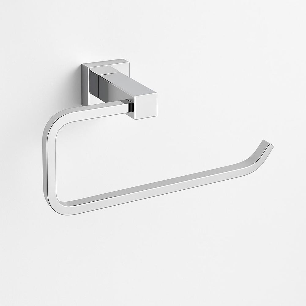 Nes Home Chrome Square Modern Towel Ring Image 2