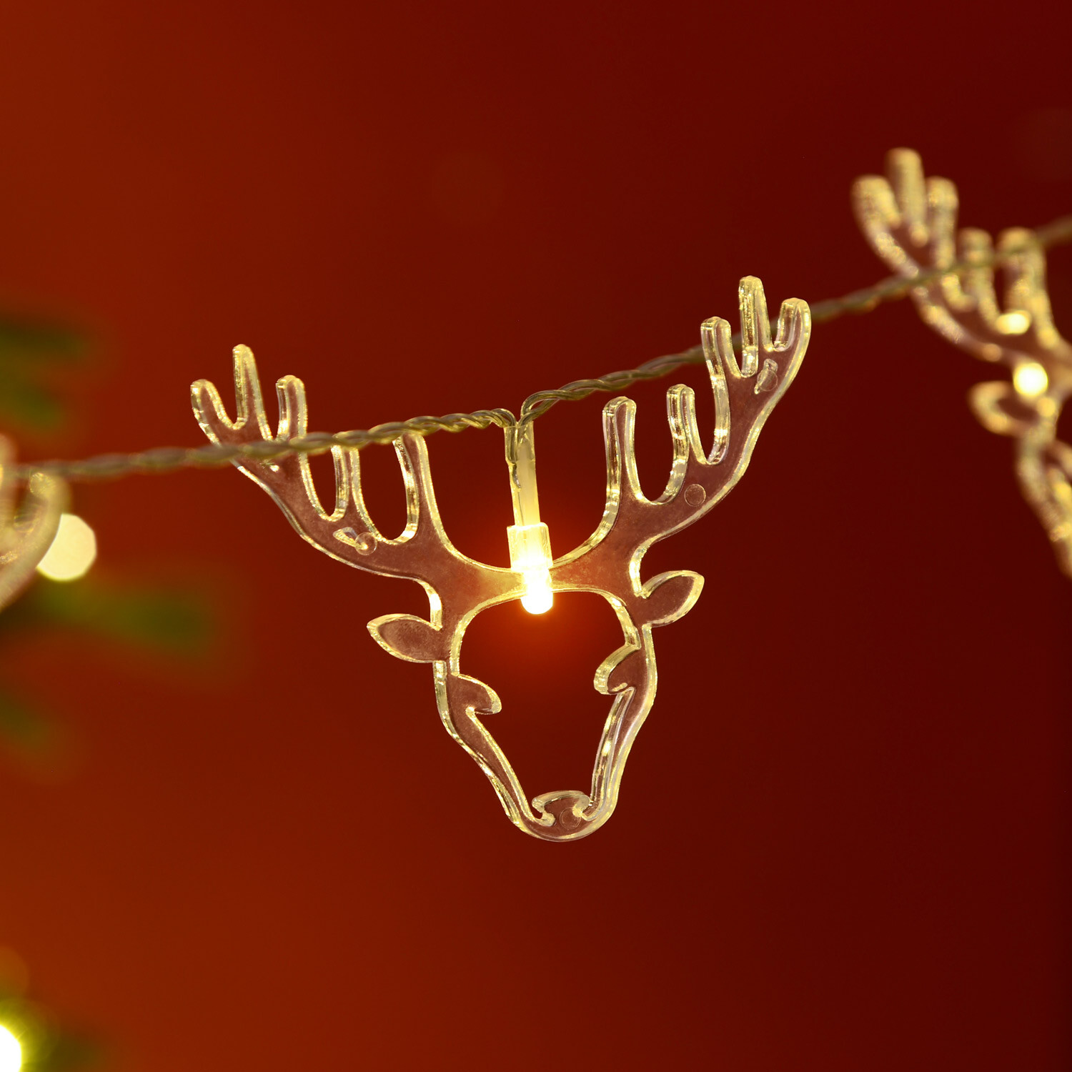 30 LED Stag Head String Light Warm White Image 3