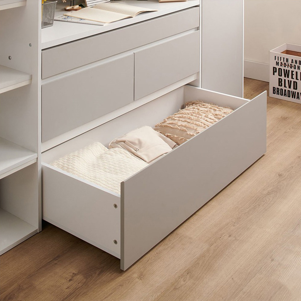 Flair Bailey Single Kids Cabin Bed with Pull Out Desk Wardrobe and Storage Shelves Image 5