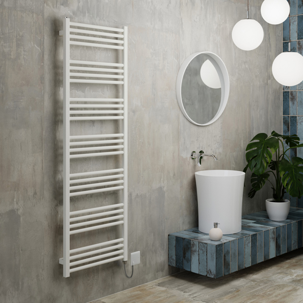 Terma Fiona E Soft Matt White Electric Towel Rail 1620 x 500mm Image 2