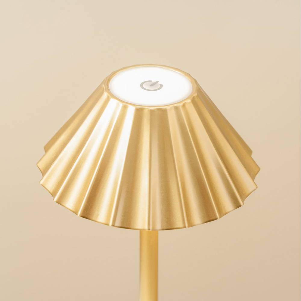 ValueLights Avery Gold Rechargeable LED Portable Table Lamp Image 3