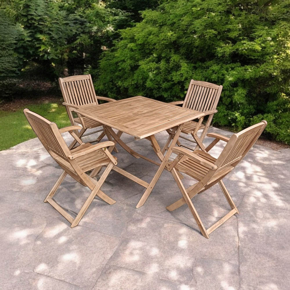 Royalcraft London 4 Seater Square Foldable Bistro Set Image 5