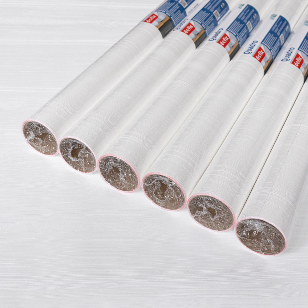 d-c-fix Quadro White Premium Sticky Back Plastic Vinyl Wrap Film 67.5cm x 1.5m 6 Pack Image 2