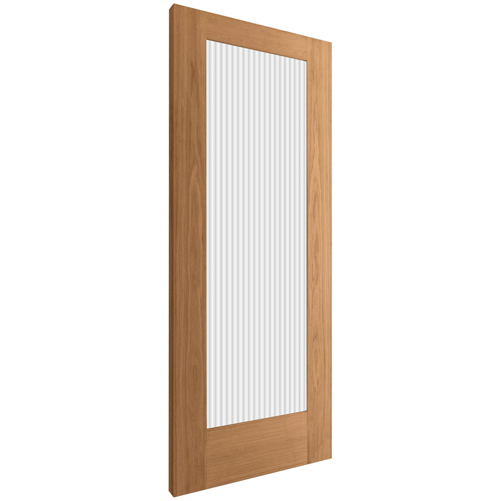 Oak Veneer Fully Finished Pattern 10 with Reeded Glass Internal Door 1981 x 686 x 35mm Image 3