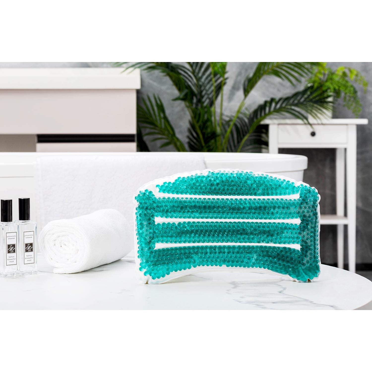 Soothing Gel Bath Pillow - Teal Image 4