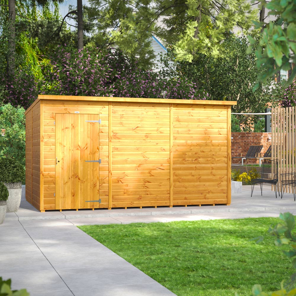 Power Sheds 12 x 8ft Pent Wooden Shed Image 2