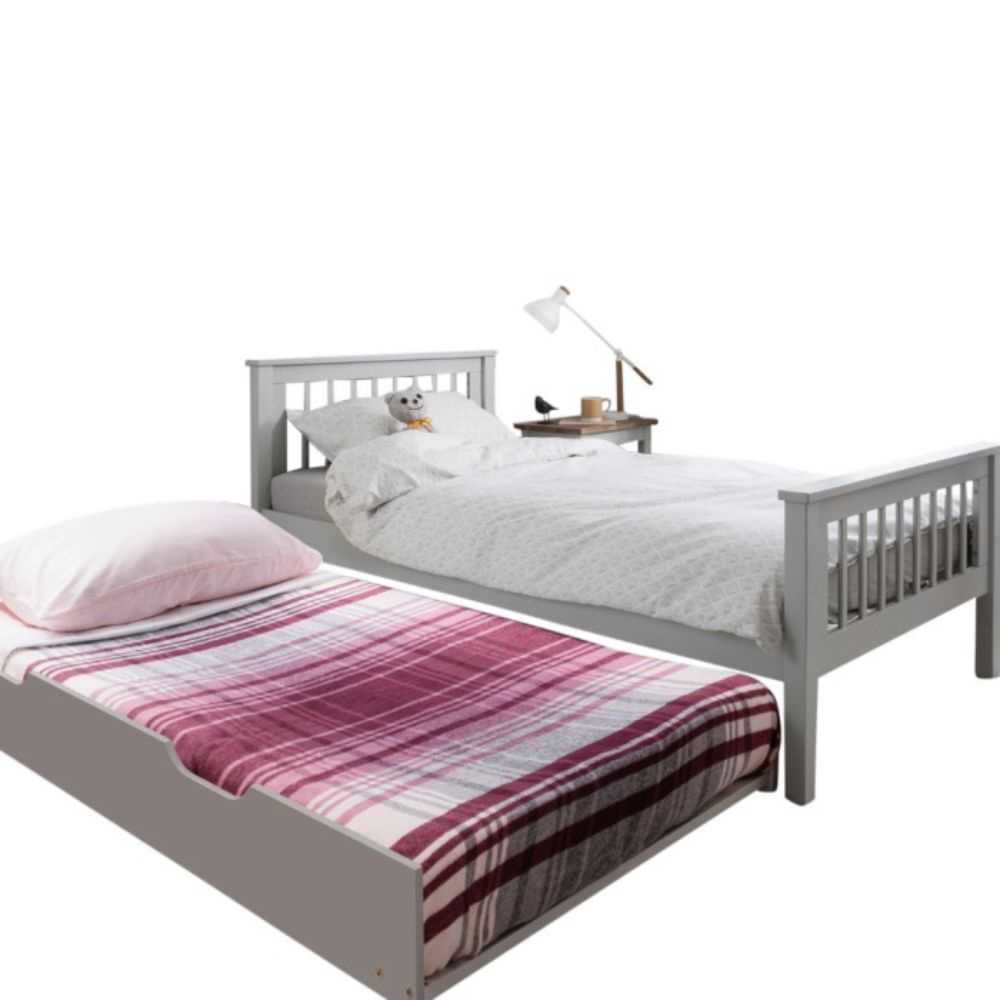 Noa and Nani Hampshire Spacesaver Single Grey Bed Frame with Pull-Out ...