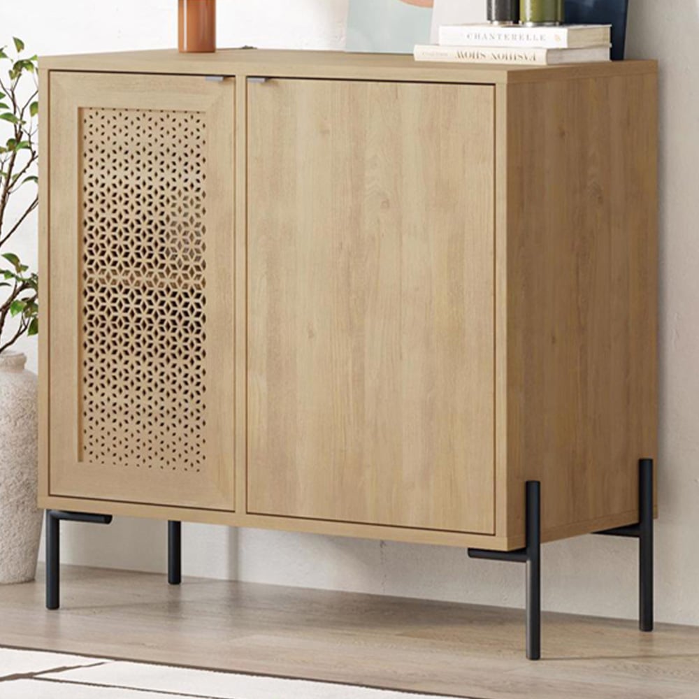 FWStyle Naïve 2 Door Oak Laser Cut Sideboard Image 1