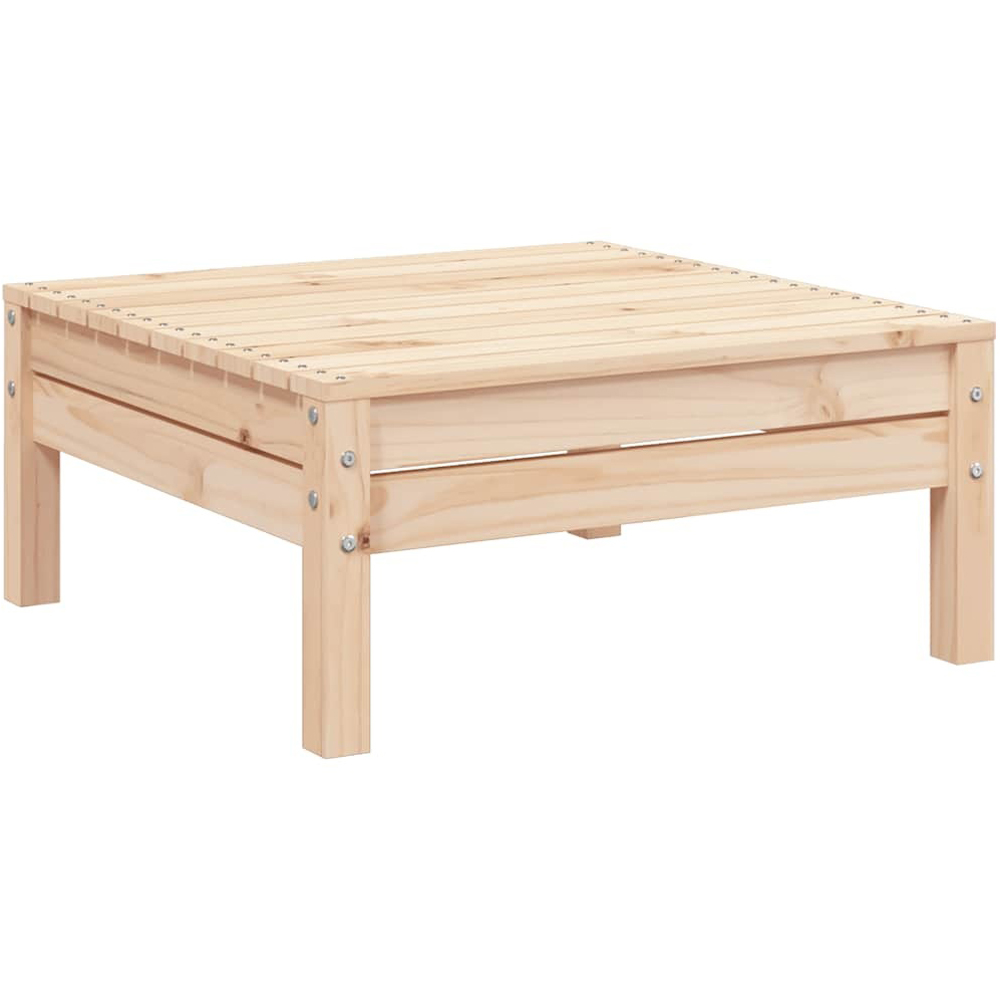 Walplus 2 Seater Solid Pine Wood Garden Sofa with Footstool Image 5