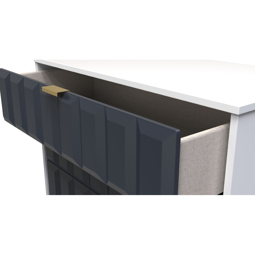 Crowndale Cube 4 Drawer Matt Indigo and White Chest of Drawers Ready Assembled Image 6