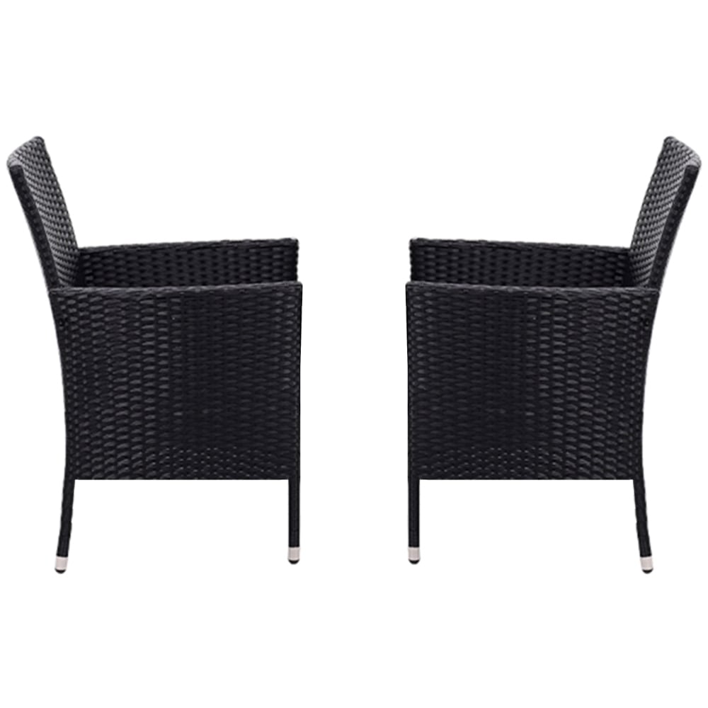 Living and Home Set of 4 Rattan Chair with Cushioned Seat Image 5