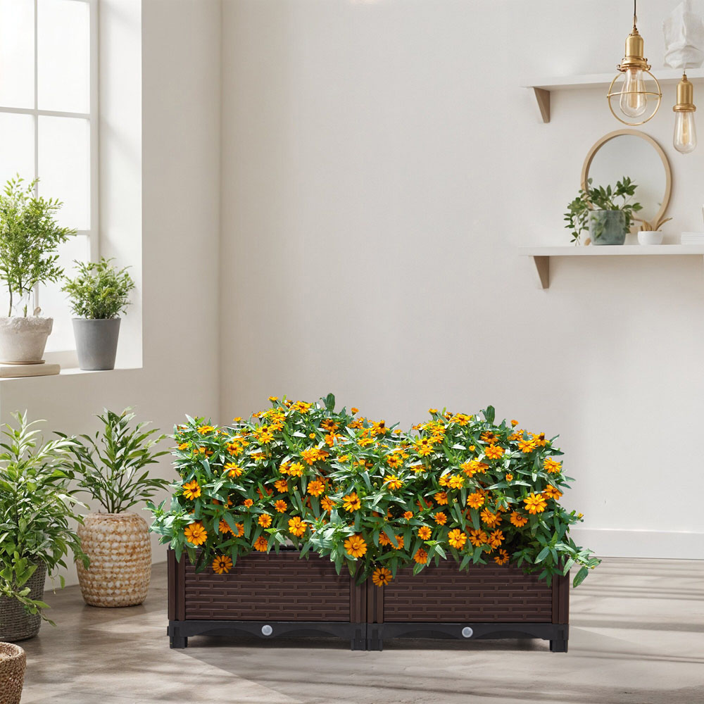 Living and Home Plastic Raised Garden Bed Planter Box 80 x 40 x 19cm Image 7
