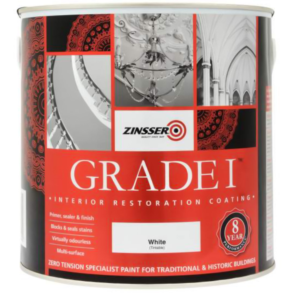 Zinsser Grade 1 Matt White Paint 2.5L Image 2