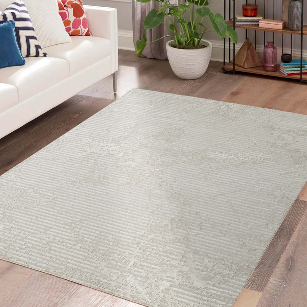 Desire Rugs Perla Beige Modern Abstract Linear Molten Design Rug 120 x 170cm Image 5