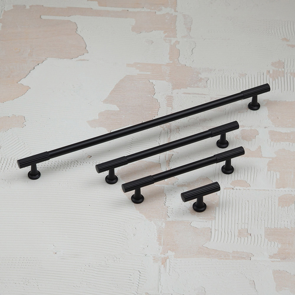 Handle & Home Matt Black Textured T-Bar Knob 50mm Image 2
