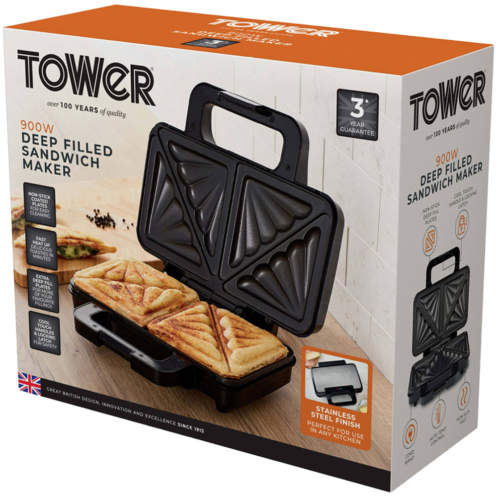 Tower Silver Deep Fill Sandwich Maker Image 2