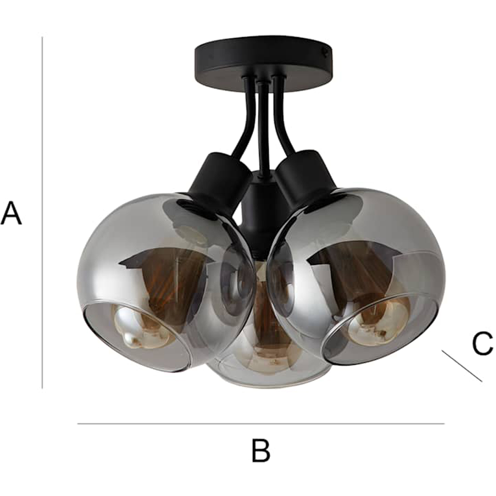 ValueLights Bellamy Matte Black Bubble Cluster Flush Ceiling Light and Bulbs Image 7