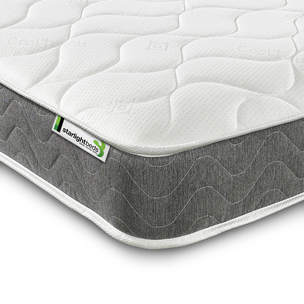 Starlight Beds Small Single Grey Hybrid Deep Memory Foam and Spring Mattress Image 3