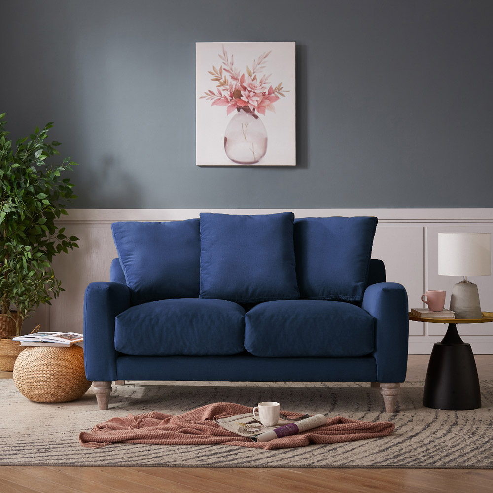 Home Detail Covent 2 Seater Navy Blue Velvet Sofa Image 9
