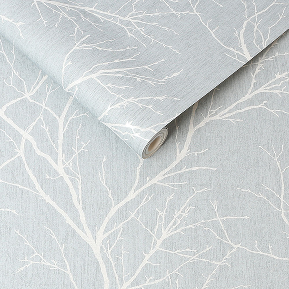 Fresco Winter Tree Duck Egg Wallpaper Image 2