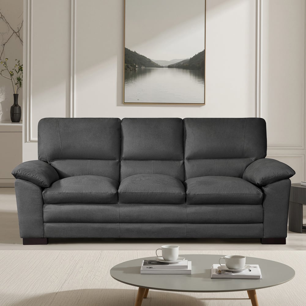 Artemis Home Ramona 3 Seater Charcoal Grey Fabric Sofa Image 3