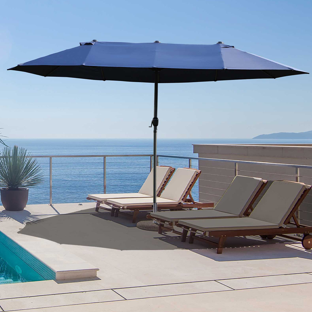 Outsunny 4.6m Garden Parasol Blue Image 2