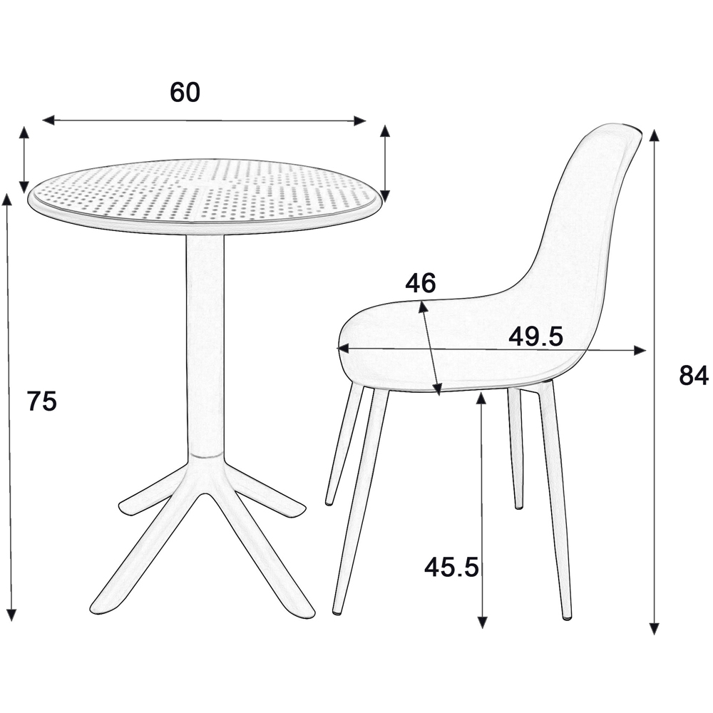 Core Products Rimini Cala 2 Seater Sky Blue Bistro Table Set Image 7