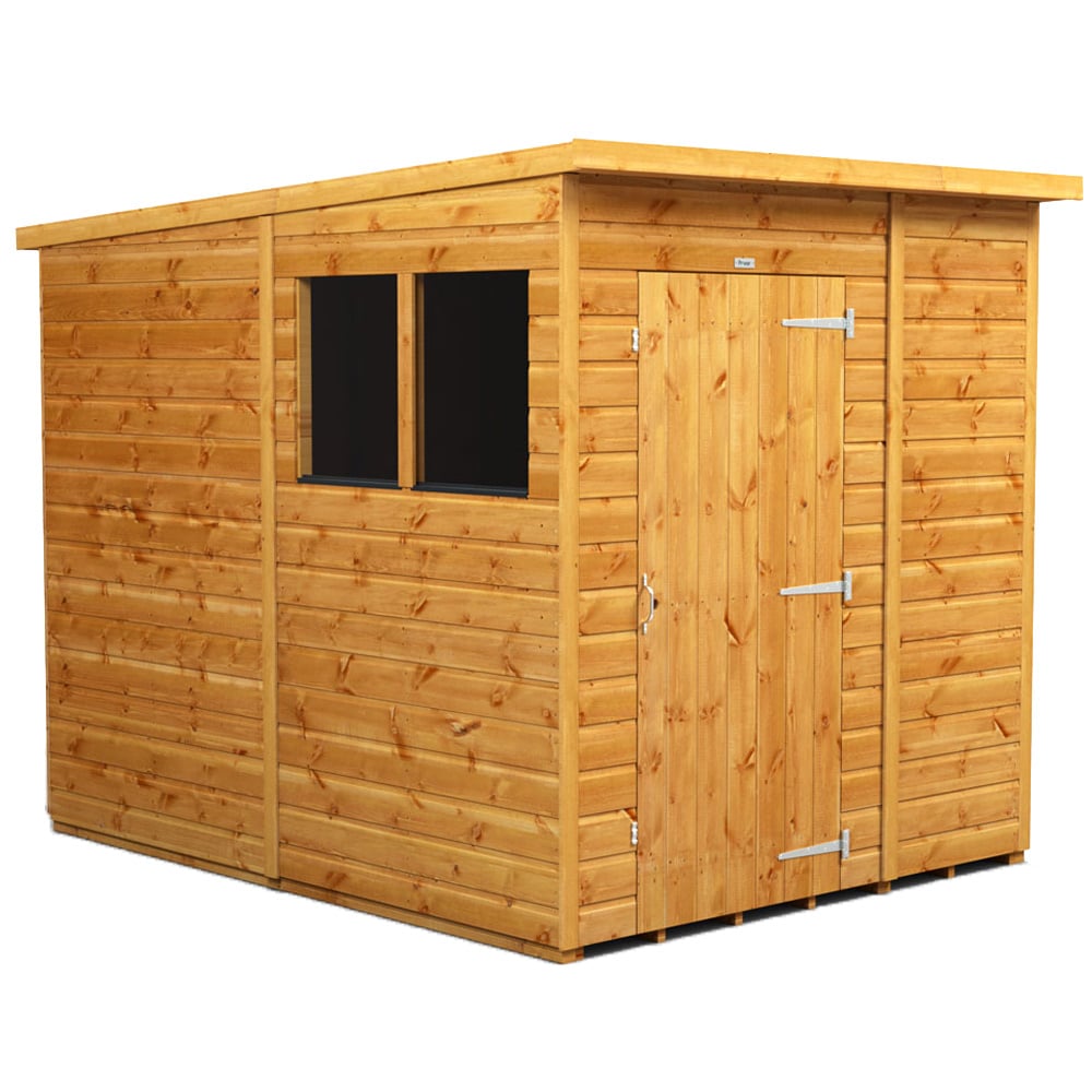 Power Sheds 6 x 8ft Pent Wooden Shed with Window Image 1