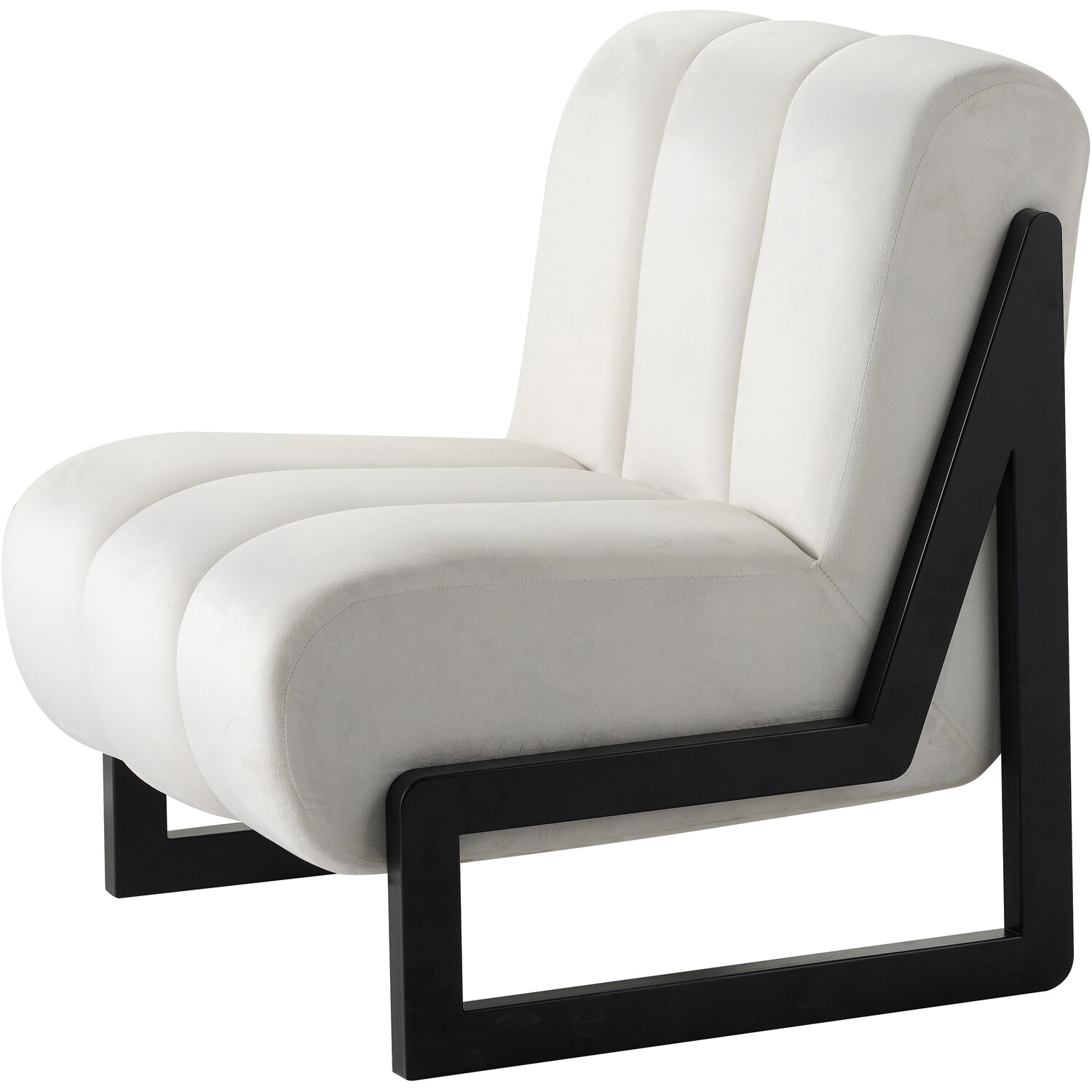 Maeve White Velvet Accent Chair Image 4