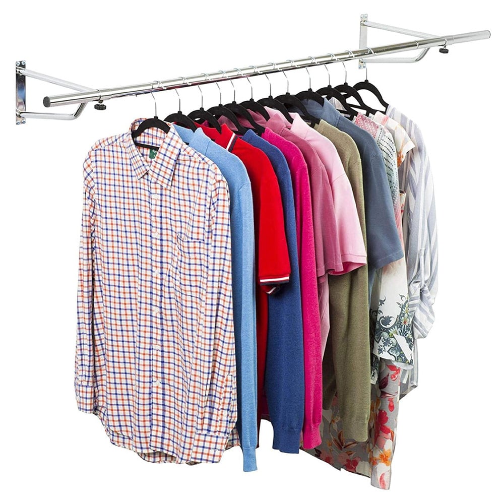 House of Home Silver Wall-Mounted Clothes Rail 6ft Image 3