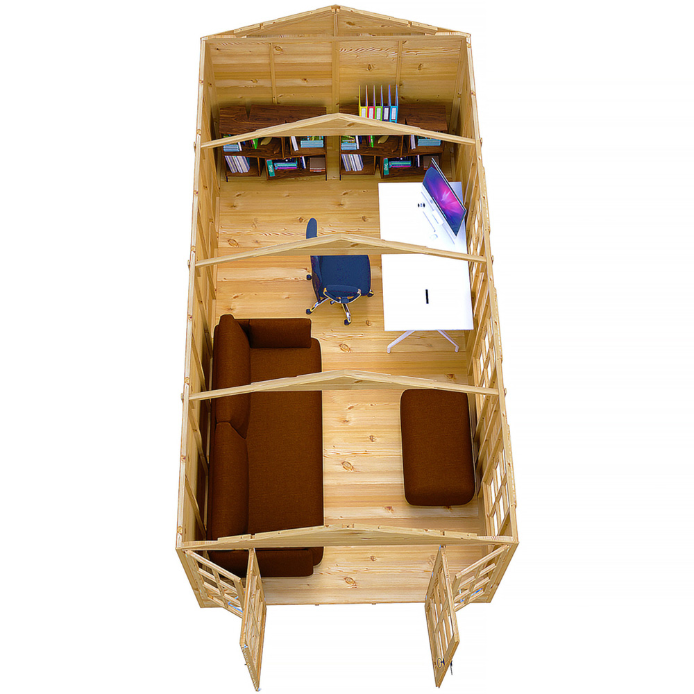 Shire Delmora 8 x 16ft Double Door Traditional Summerhouse Image 4