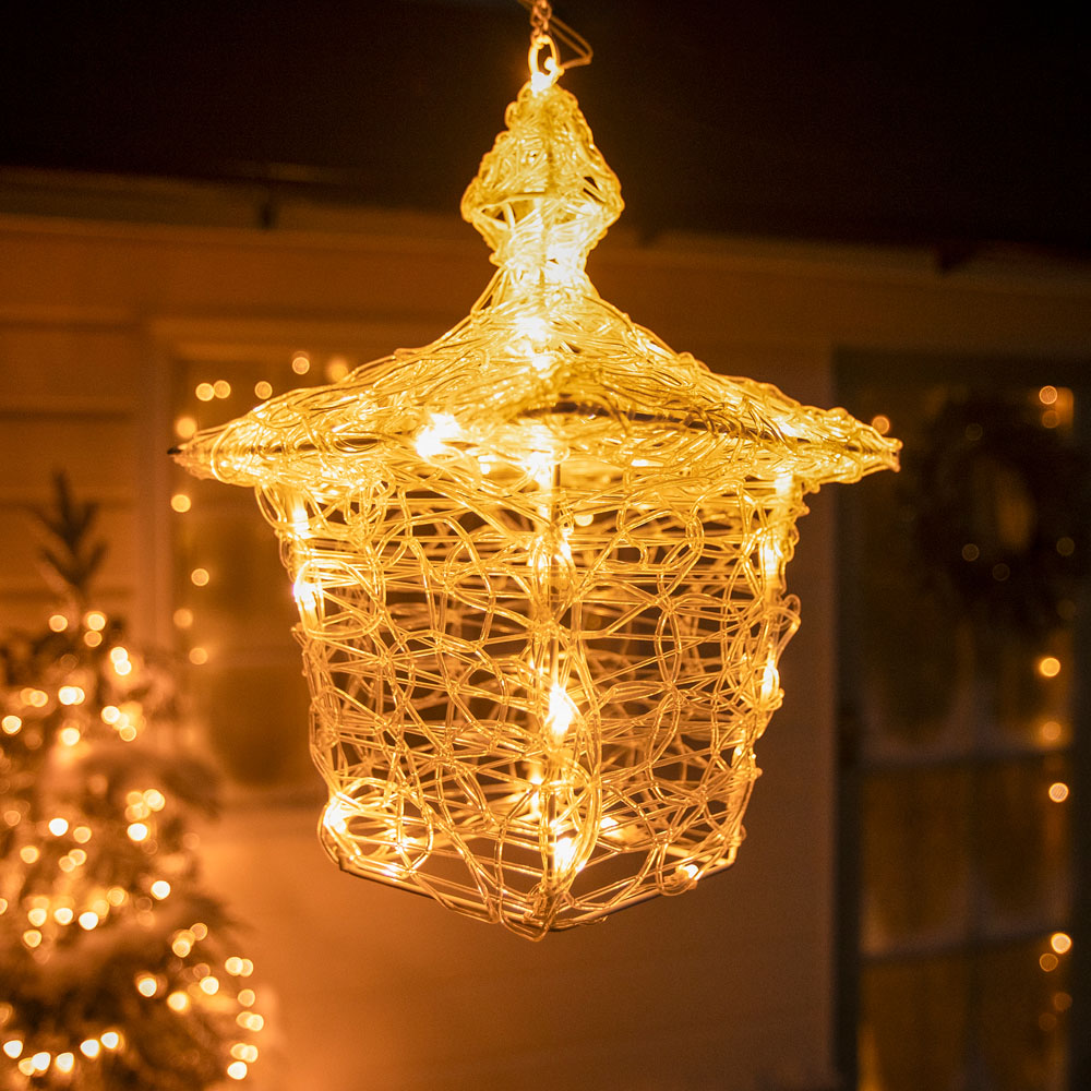The Christmas Centre 40 LED Soft Acrylic Hanging Lantern 35cm Image 3