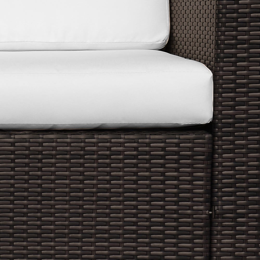 Outsunny 3 Seater Rattan Sofa Brown Image 4