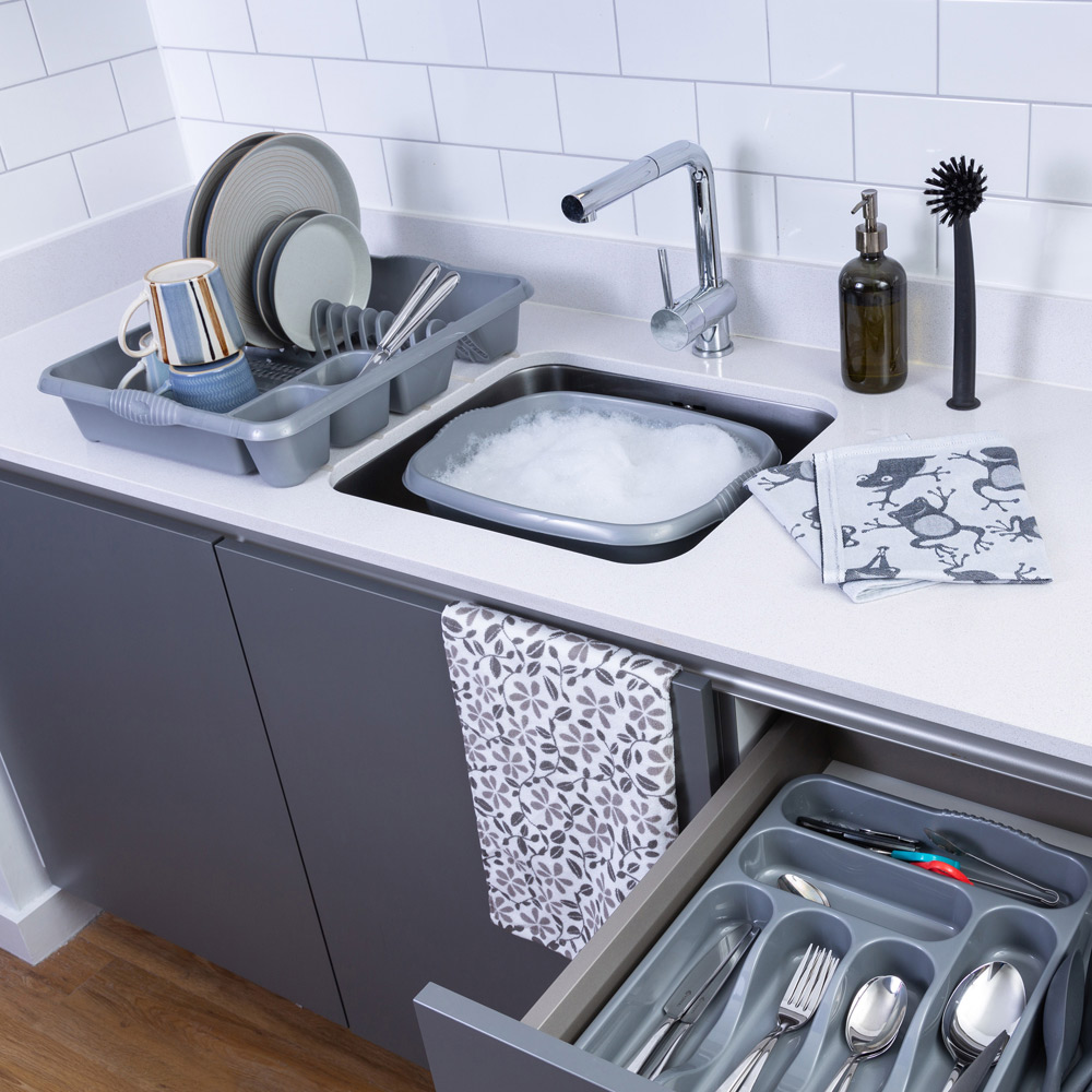 Wham 3 Piece Casa Plastic Kitchen Set Silver Image 2