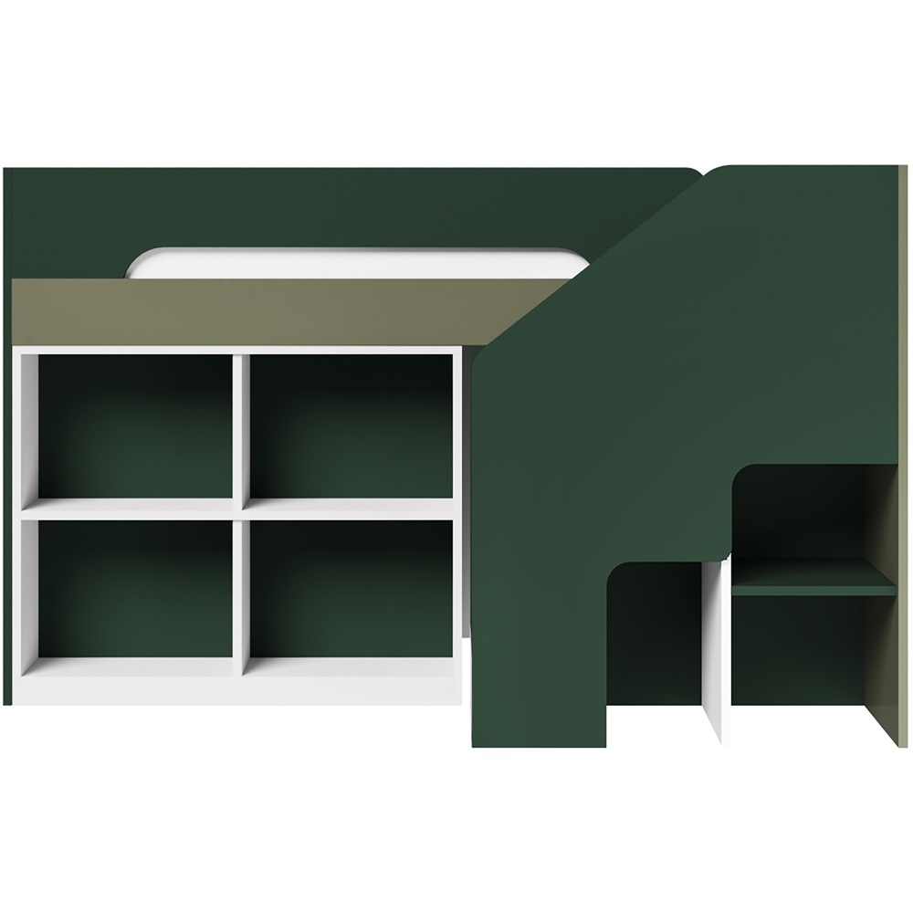 Flair Quinn Single Green Staircase Mid Sleeper Storage Bed Image 4