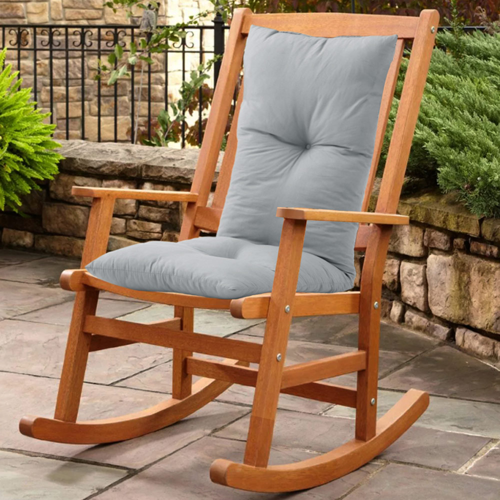 Living and Home Light Grey Cotton Garden Chair Cushion 40 x 120cm Image 2