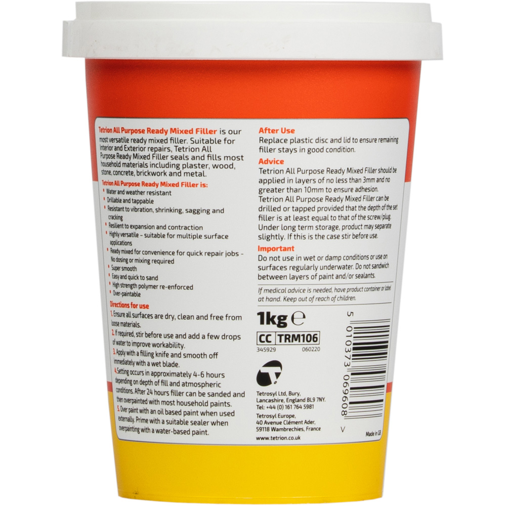 Tetrion Ready Mixed All Purpose Filler 1kg Image 2