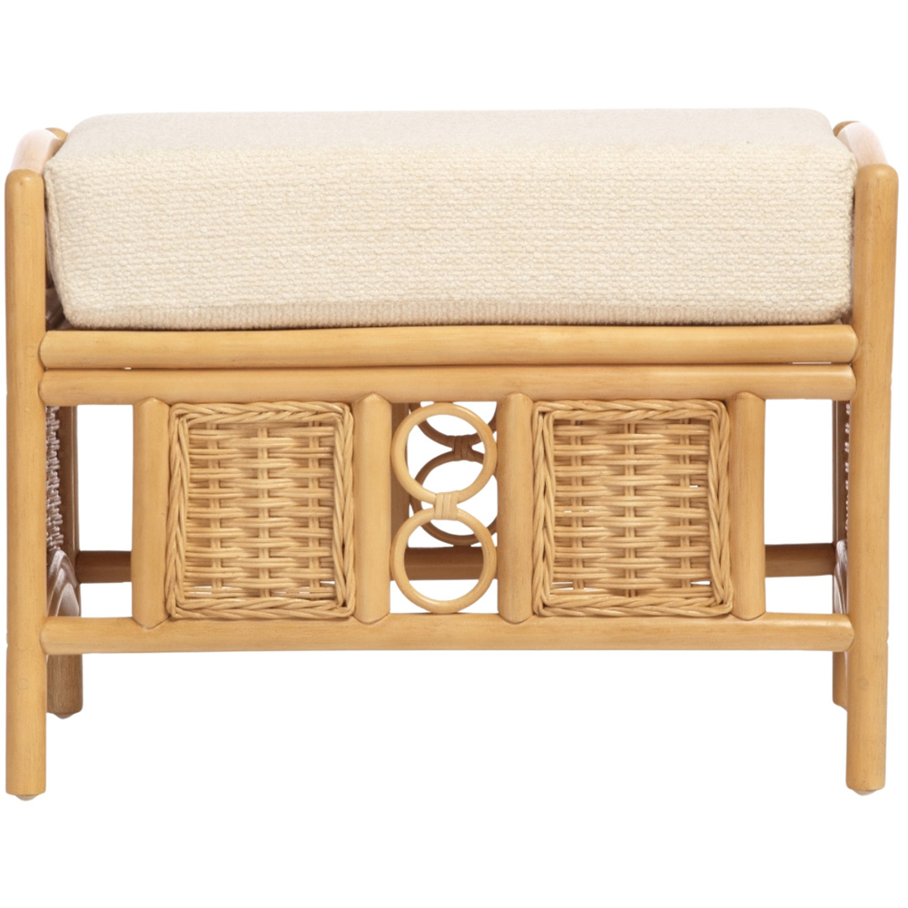 Desser Furniture Vale Light Oak Natural Rattan Footstool Image 3