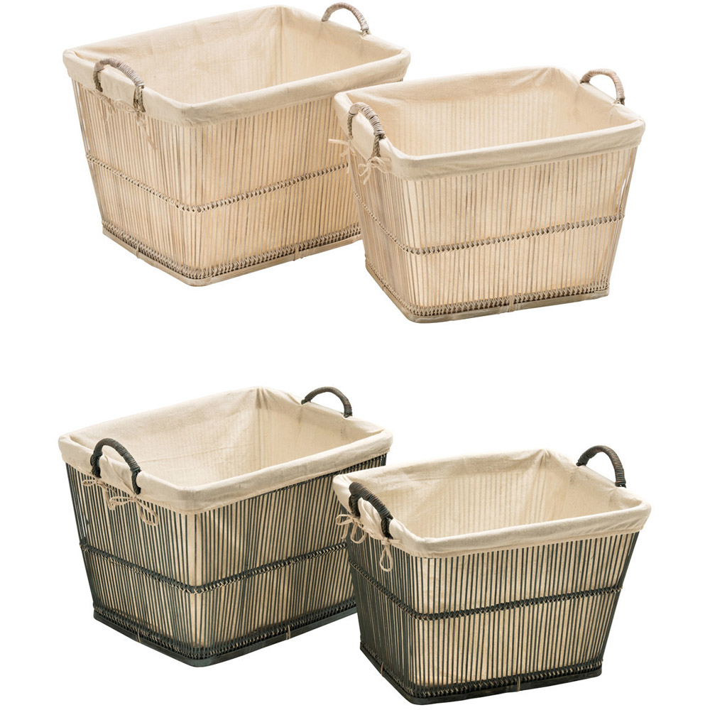 Premier Housewares Rustic Grey Storage Baskets 2 Pack Image 3