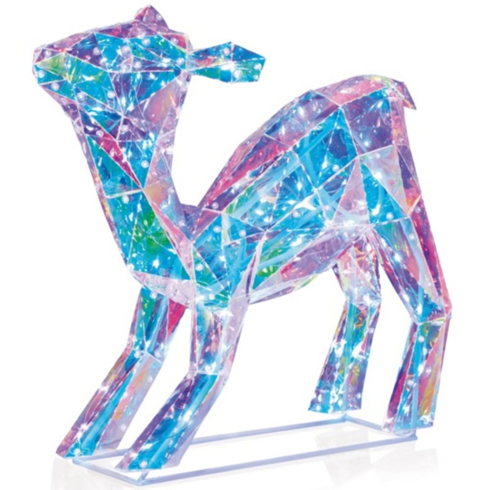 Samuel Alexander 100 White LED Standing Iridescent Fawn Christmas Decoration 40cm Image 2