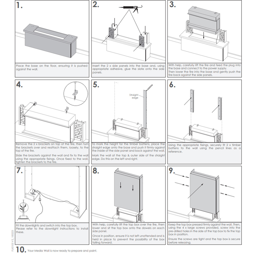 Adam Sahara Pre-Built Panoramic Media Wall 5 with TV Recess Image 7